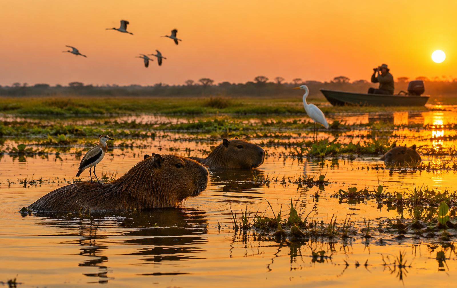 Humedal al atardecer